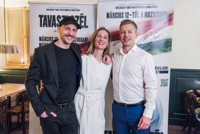 Tamás Topolánszky e Claudia Sümeghy con a destra Peter Magyar Péter Magyar